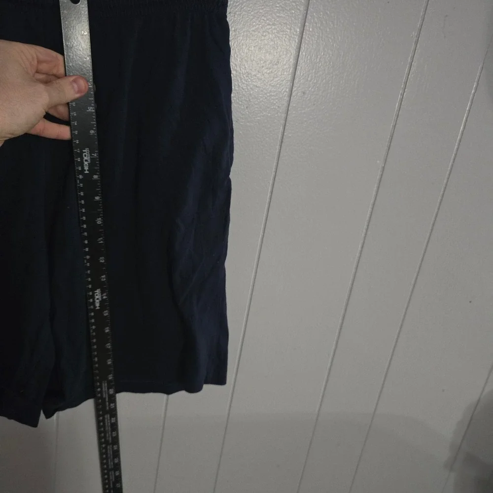 Champion Jersey Athletic Shorts Mens L Navy Blue‎ Elastic Waist Drawstring